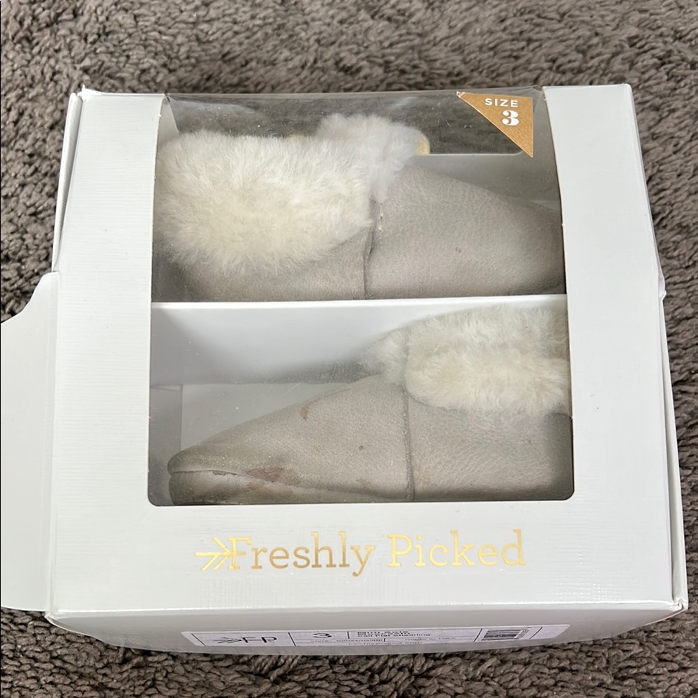 Freshly Picked Mini Sole Baby Moccasins -  Grey